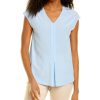 Clothing * | Women Peserico Silk-Blend Top Blue