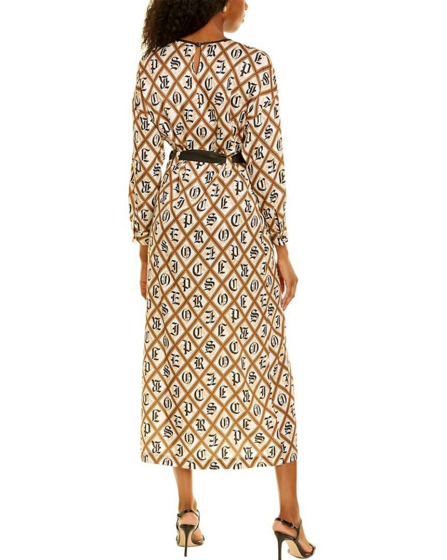 Clothing * | Women Peserico Silk-Blend Midi Dress Yellow