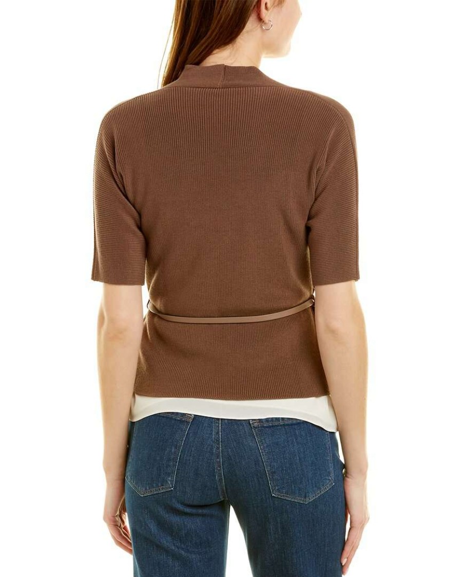 Clothing * | Women Peserico Belted Cardigan Brown