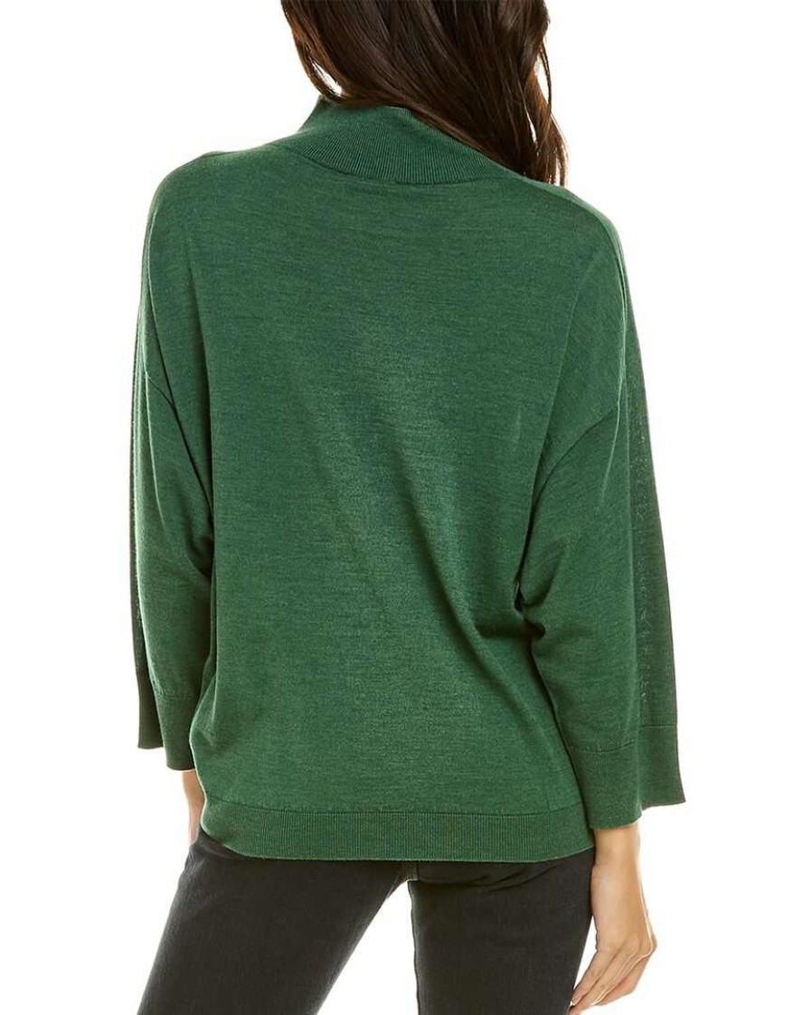 Clothing * | Women Peserico Dolman Wool, Silk & Cashmere-Blend Sweater Green