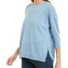 Clothing * | Women Peserico Linen-Blend Top Blue