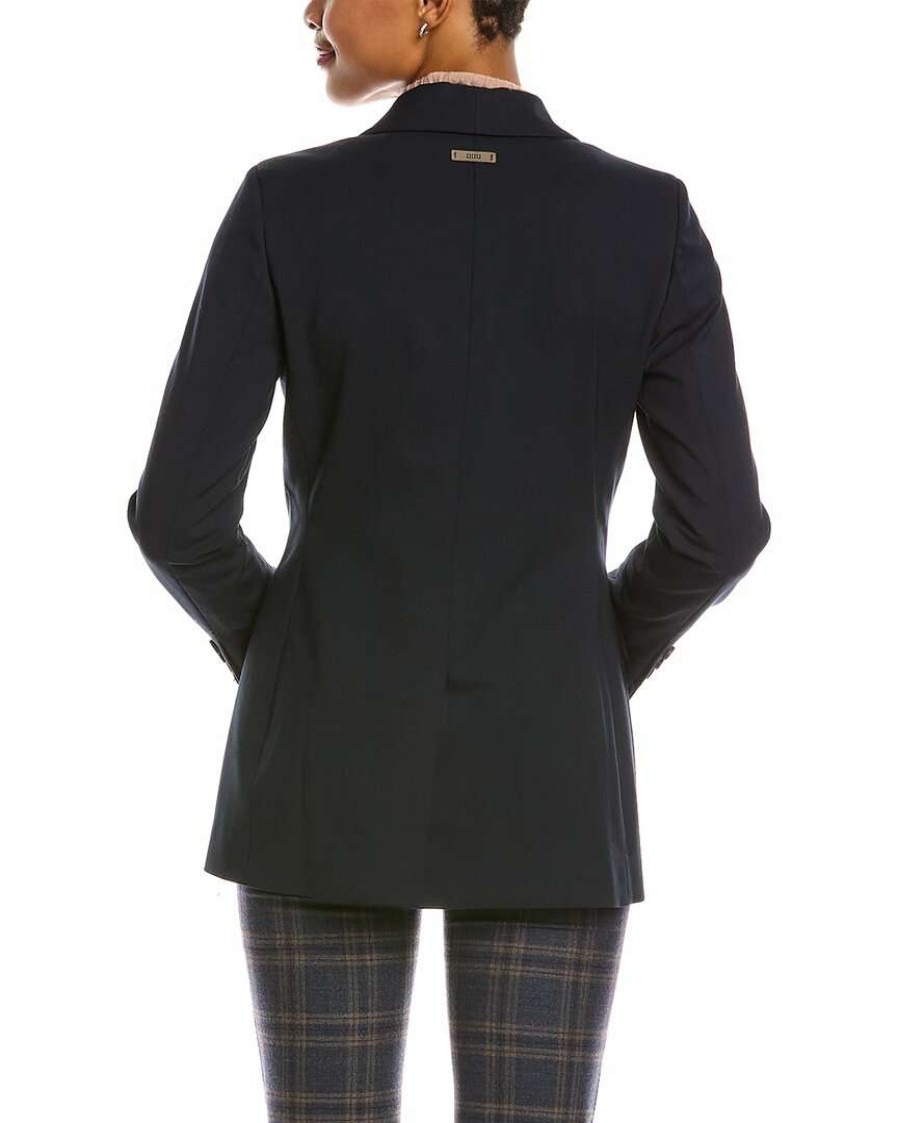 Clothing * | Women Peserico Wool-Blend Jacket Blue