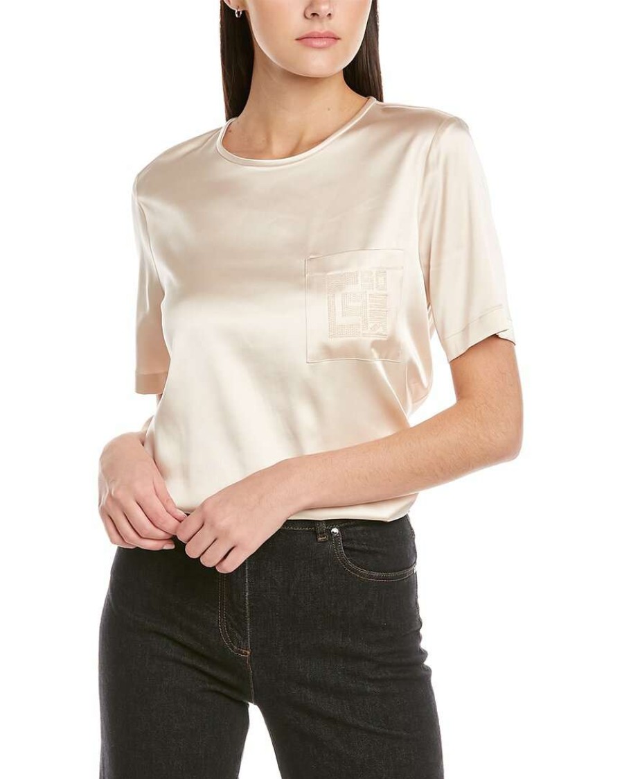 Clothing * | Women Peserico Sateen T-Shirt Beige