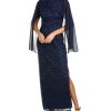 Clothing * | Women Js Collections Leah Capelet Column Gown Blue