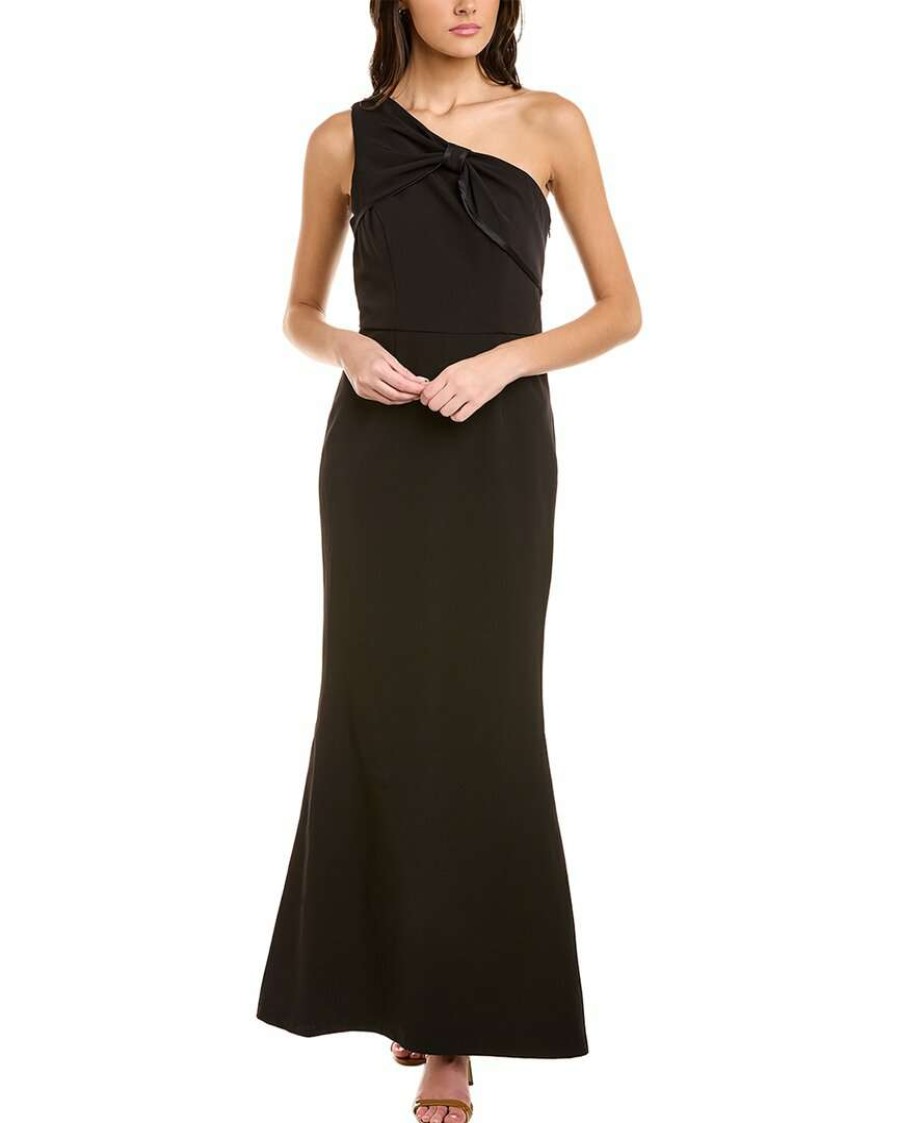 Clothing * | Women Js Collections Lilah Bow Mermaid Gown Black