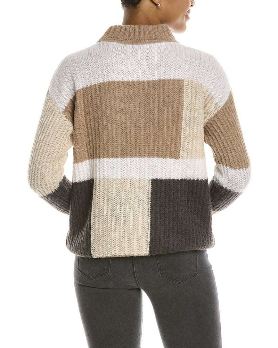 Clothing * | Women Peserico Colorblocked Alpaca & Wool-Blend Sweater Brown