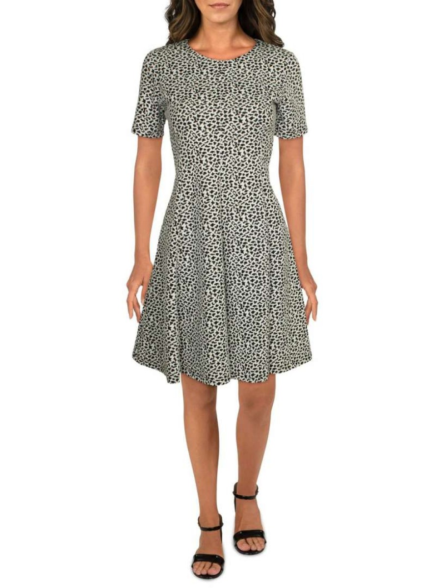 Clothing * | Hutch Womens Printed Above Knee Fit & Flare Dress Black/White