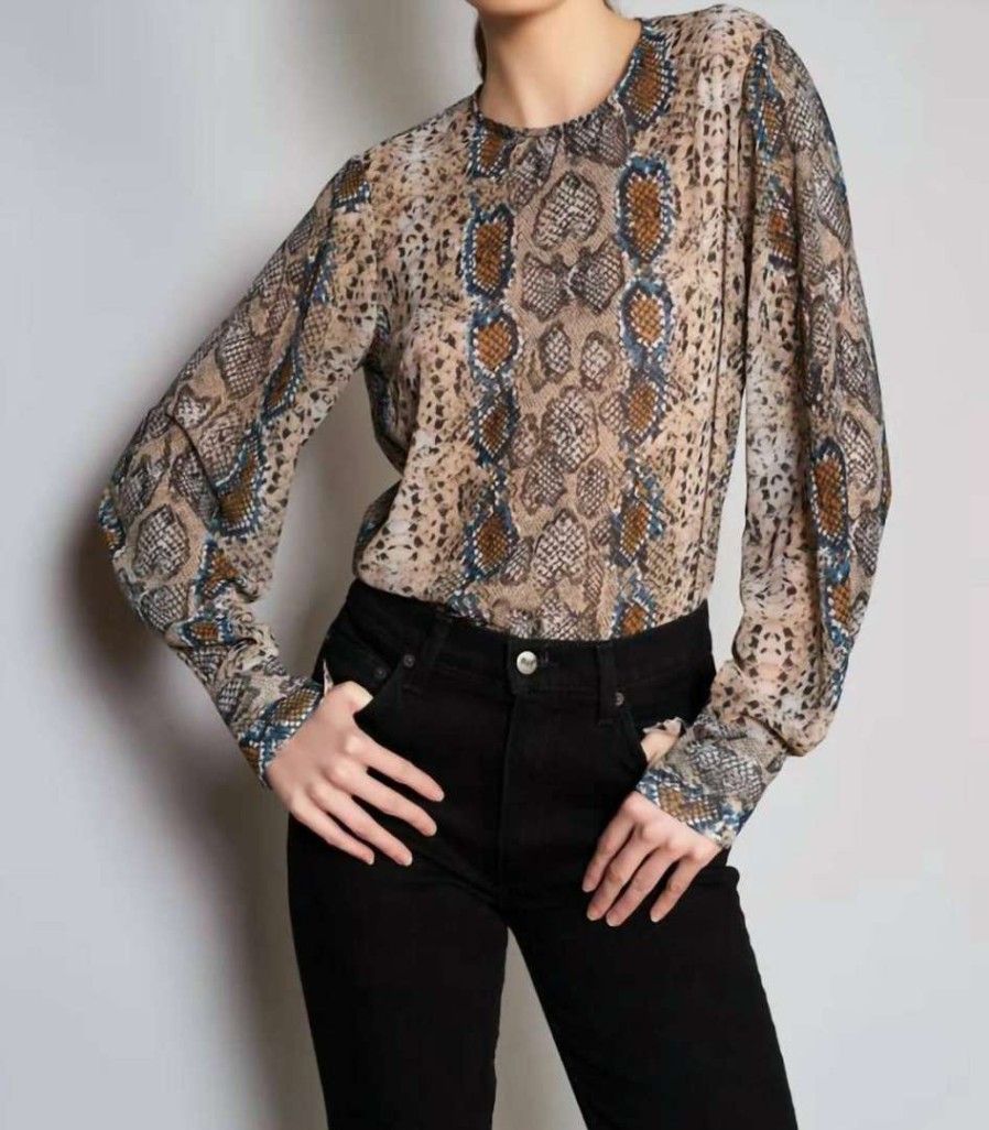 Clothing * | Women Hutch Regan Print Blouse In Champagne