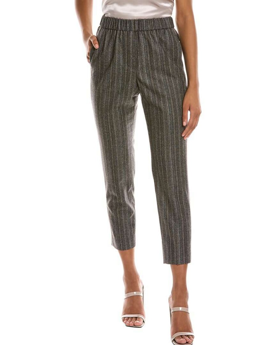 Clothing * | Women Peserico Wool-Blend Pull-On Pant Brown