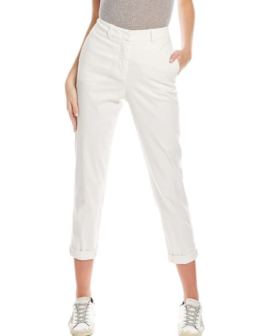 Clothing * | Women Peserico Cuffed Pant White