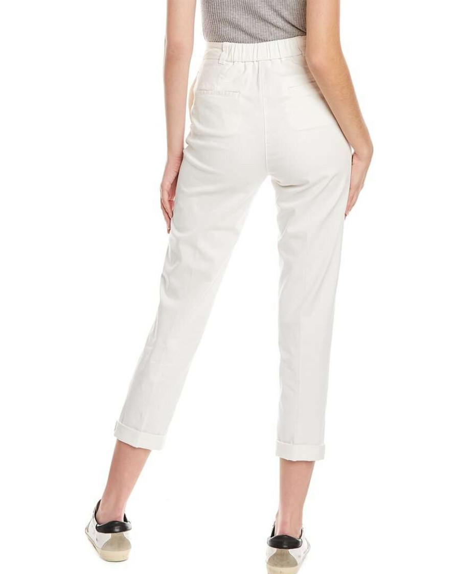 Clothing * | Women Peserico Cuffed Pant White