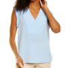 Clothing * | Women Peserico Silk-Blend Top Blue