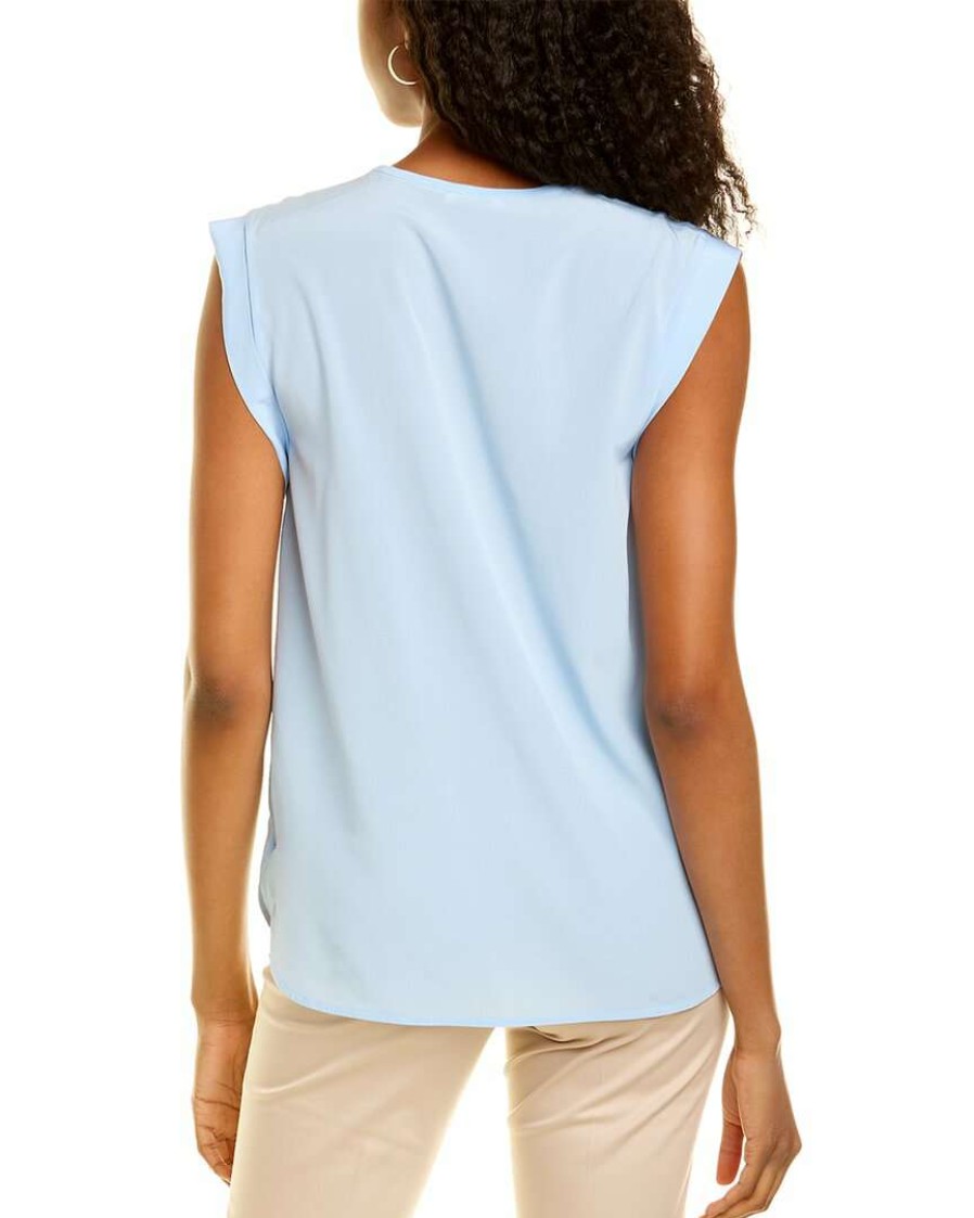 Clothing * | Women Peserico Silk-Blend Top Blue