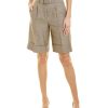 Clothing * | Women Peserico Belted Linen Short Brown