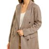 Clothing * | Women Peserico Double-Breasted Wool & Linen-Blend Jacket Brown