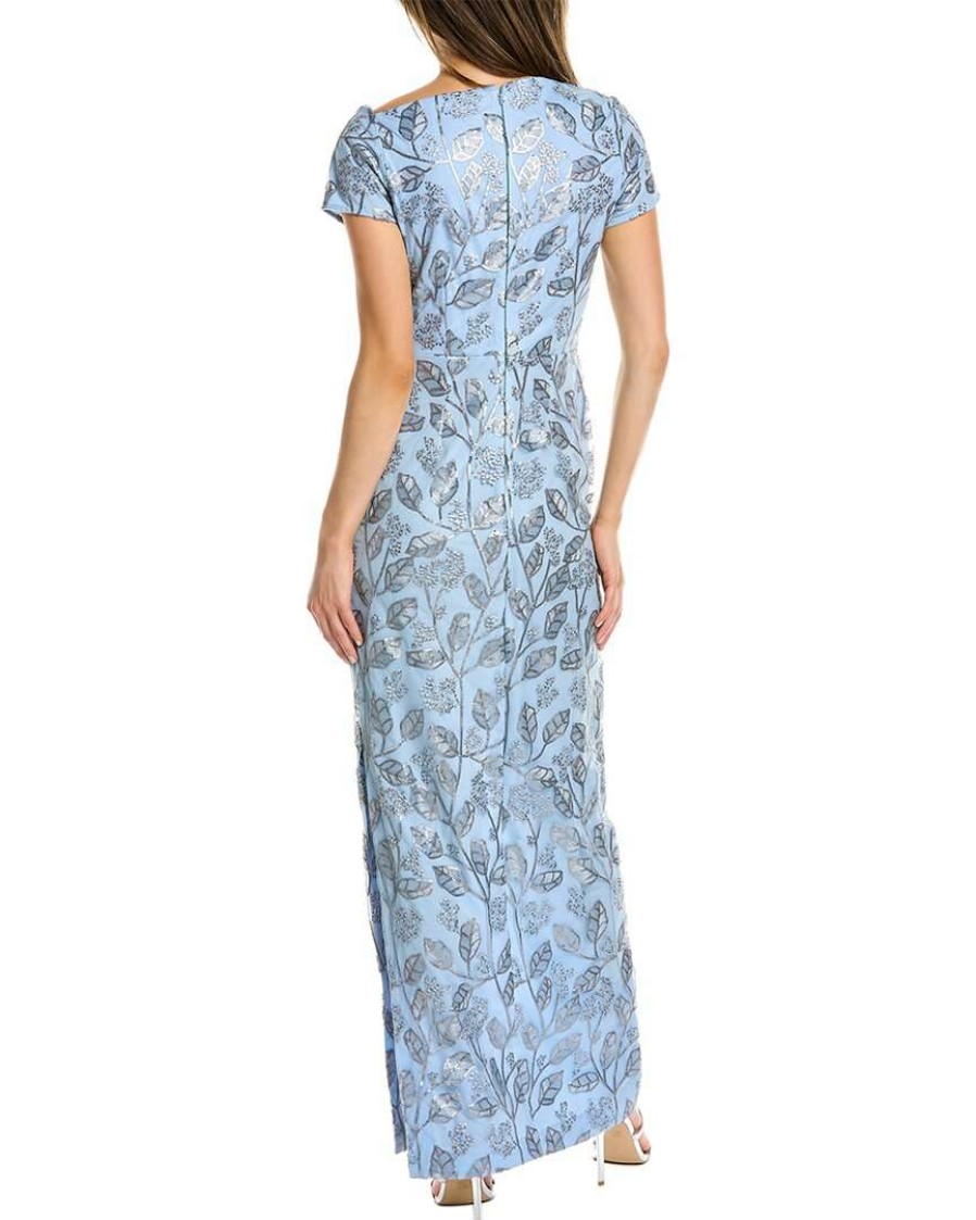 Clothing * | Js Collections Women Js Collection Column Gown Blue