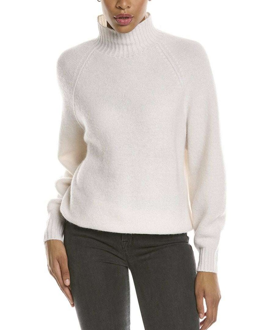 Clothing * | Women Peserico Raglan Wool, Silk & Cashmere-Blend Sweater White