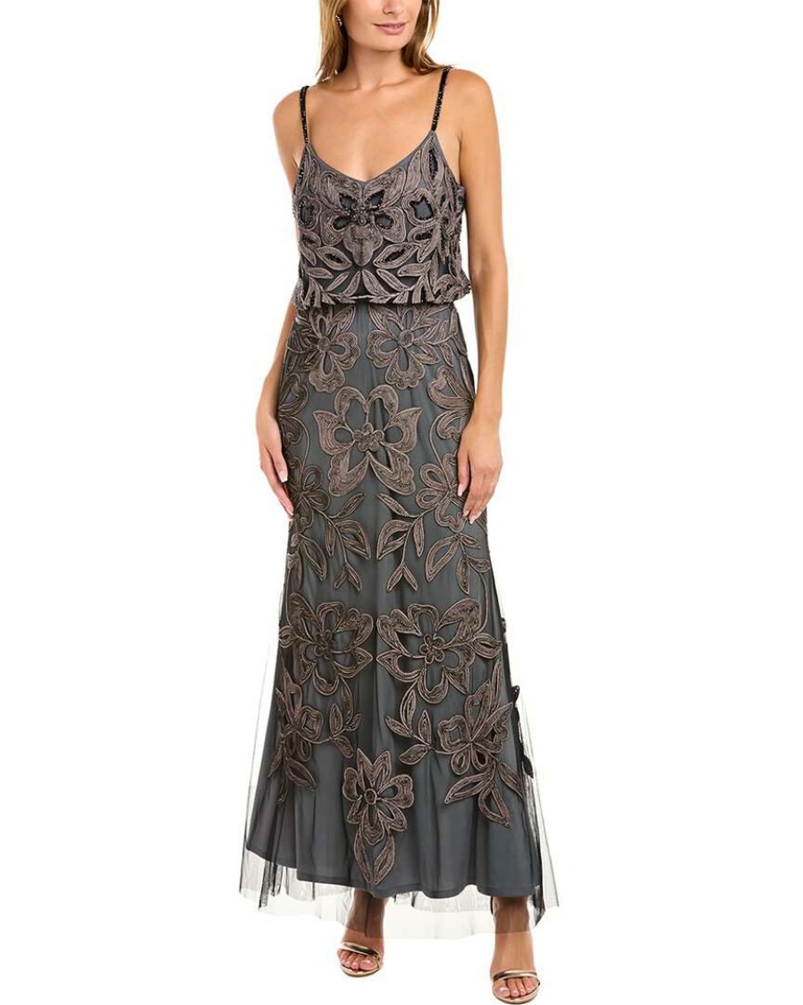 Clothing * | Js Collections Women Js Collection Embroidered Gown Black