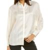 Clothing * | Women Peserico Pinstripe Silk Top White