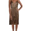 Clothing * | Hutch Womens Leopard V-Neck Cocktail And Party Dress Camel