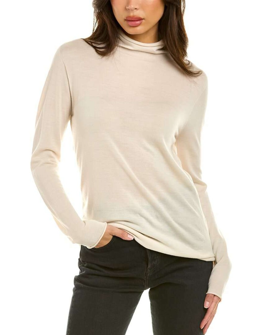 Clothing * | Women Peserico Furled Wool Sweater Beige