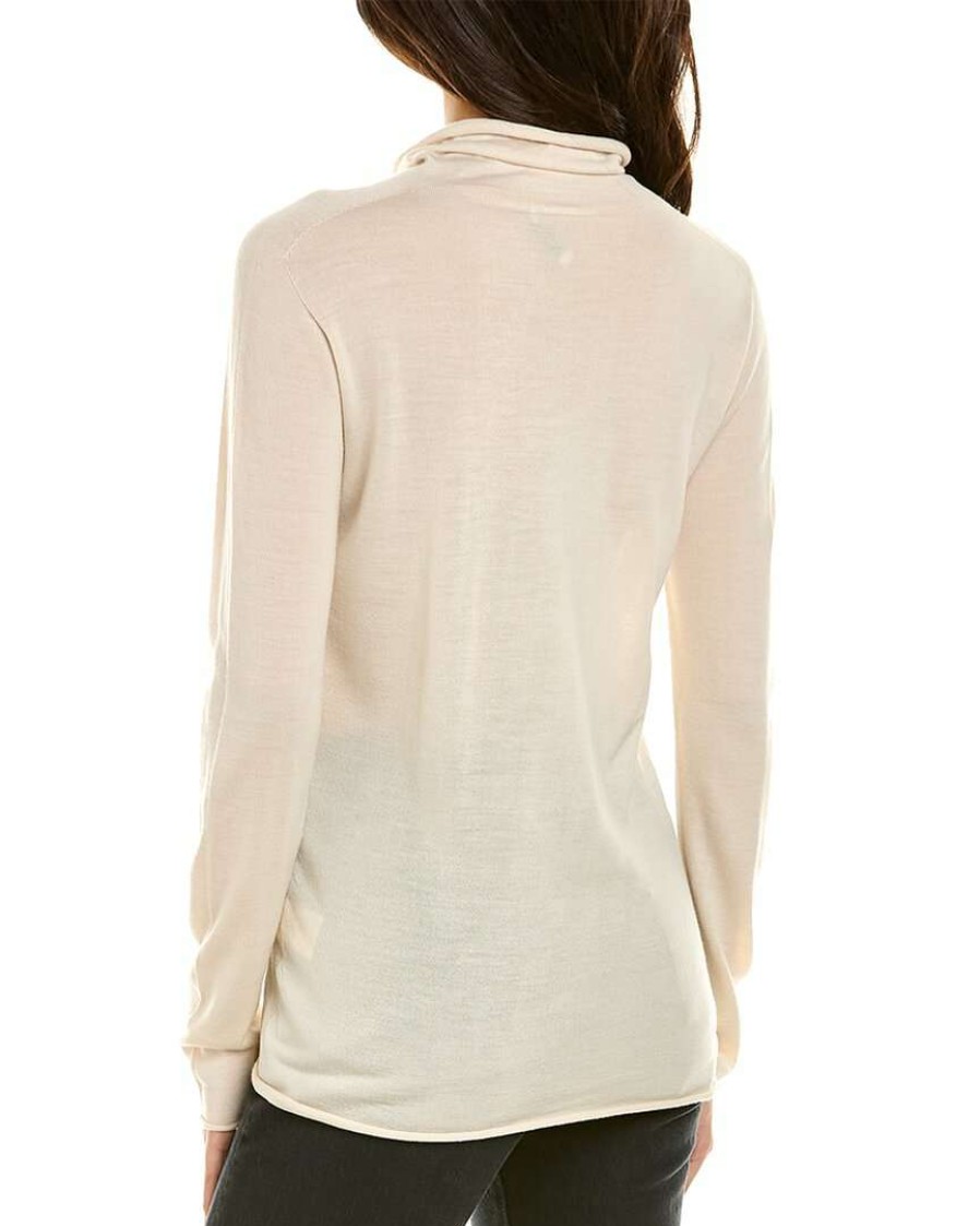 Clothing * | Women Peserico Furled Wool Sweater Beige