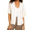 Clothing * | Women Peserico Tie-Belt Linen-Blend Jacket White