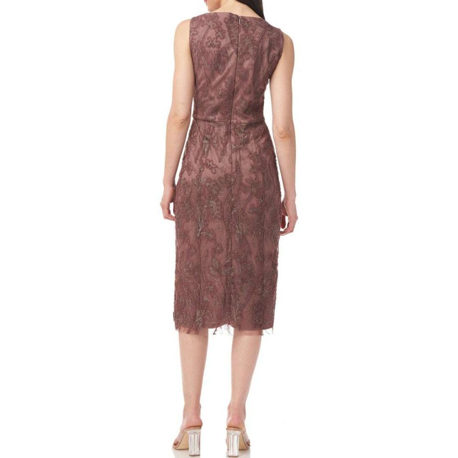 Clothing * | Js Collections Womens Mesh Maxi Cocktail And Party Dress Mink