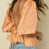 Clothing * | Hutch Women Ulla Top In Orange Ferns