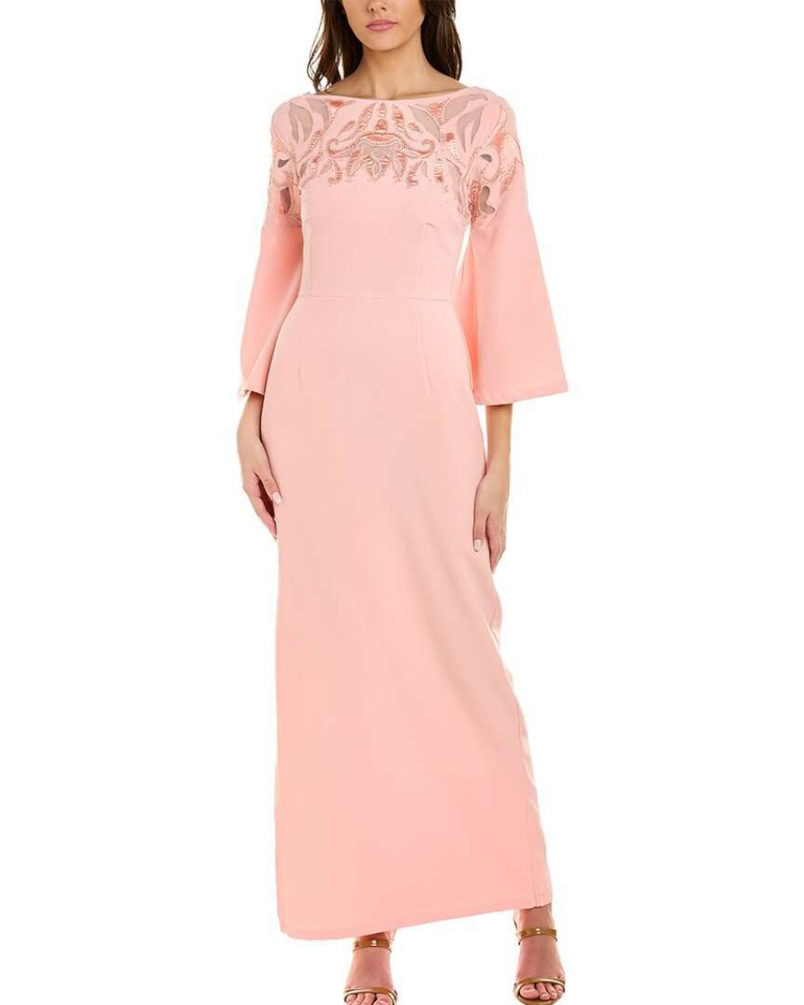 Clothing * | Women Js Collections Ezra Cutout Column Gown Pink