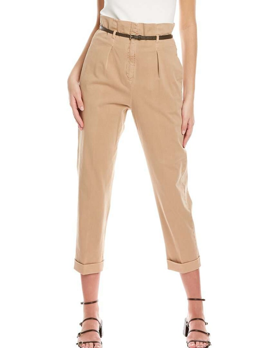 Clothing * | Women Peserico Paperbag Pant Brown