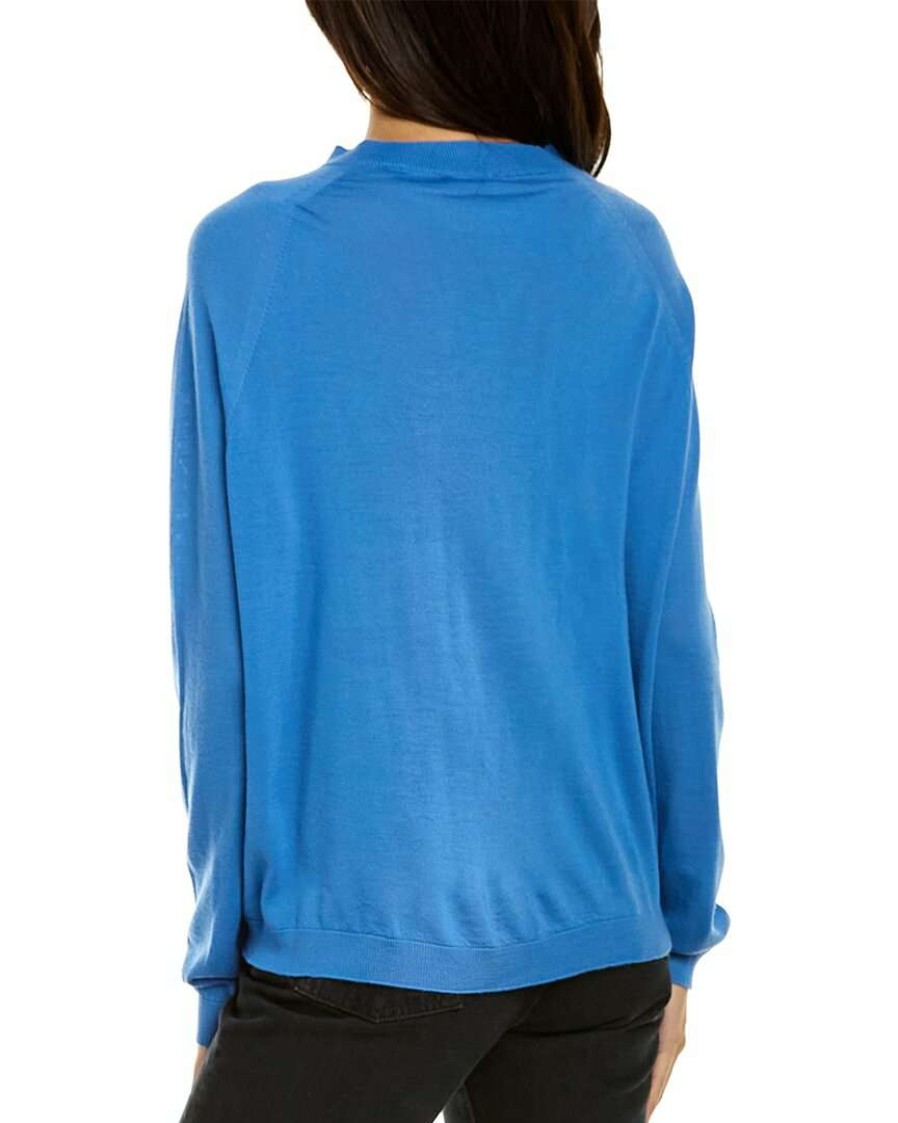 Clothing * | Women Peserico Raglan Wool Sweater Blue