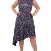 Clothing * | Js Collections Plus Womens Sequined Asymmetric Hem Cocktail And Party Dress Navy/Purple