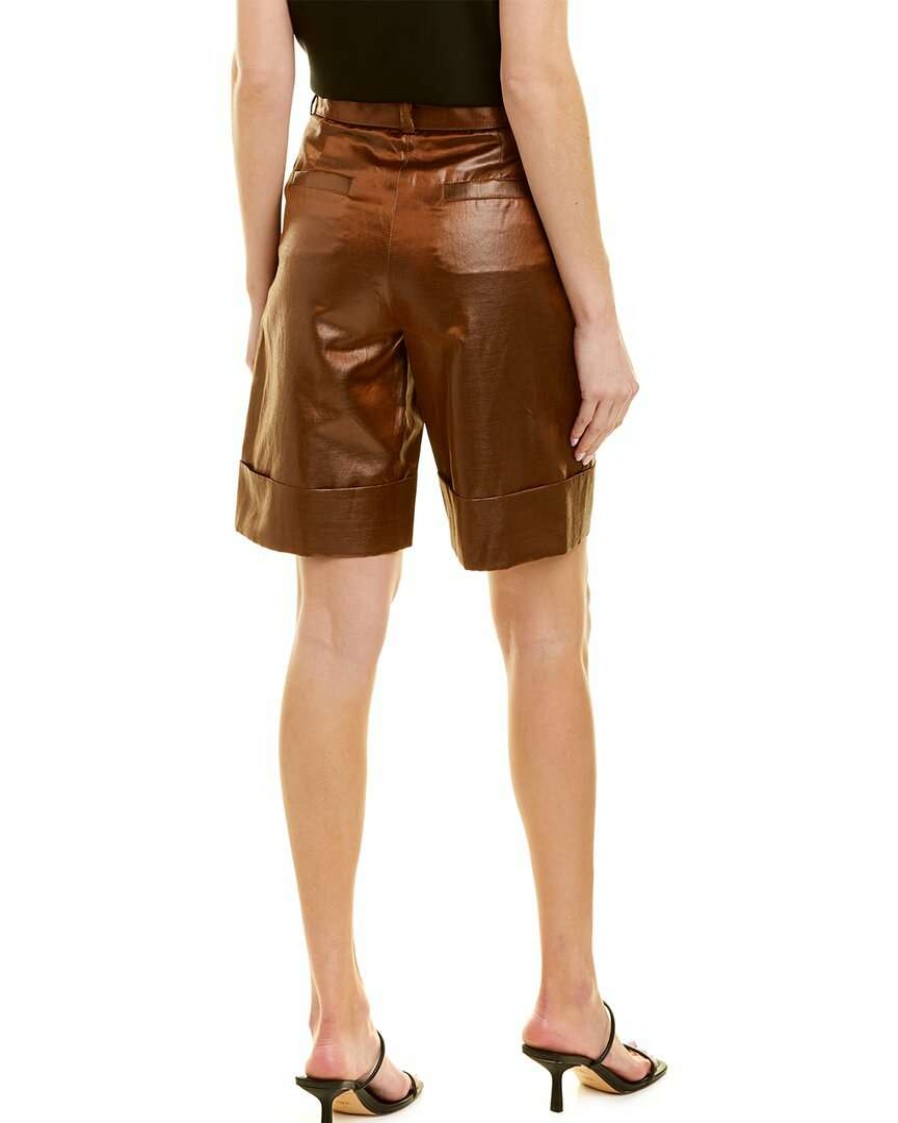 Clothing * | Women Peserico Belted Linen-Blend Short Brown