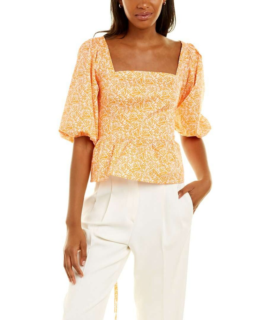 Clothing * | Women Hutch Peplum Top Orange