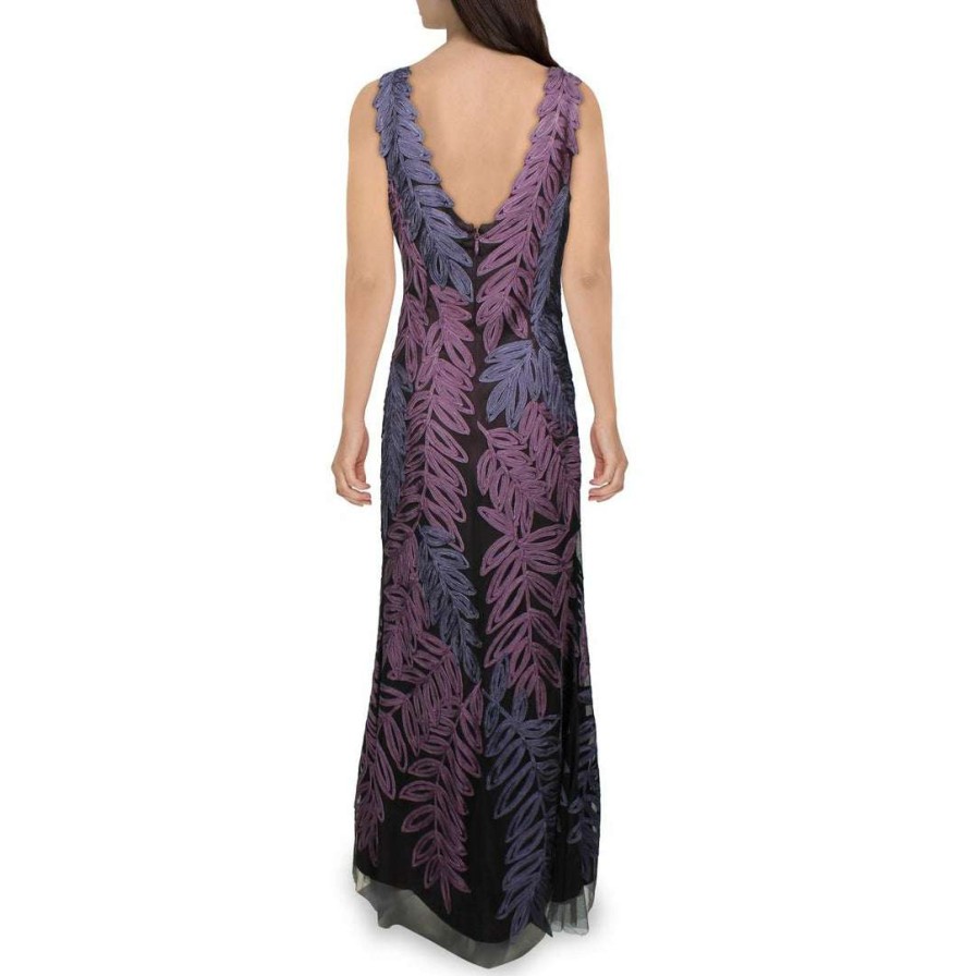 Clothing * | Js Collections Womens Soutache Two Tone Evening Dress Purple/Navy/Black