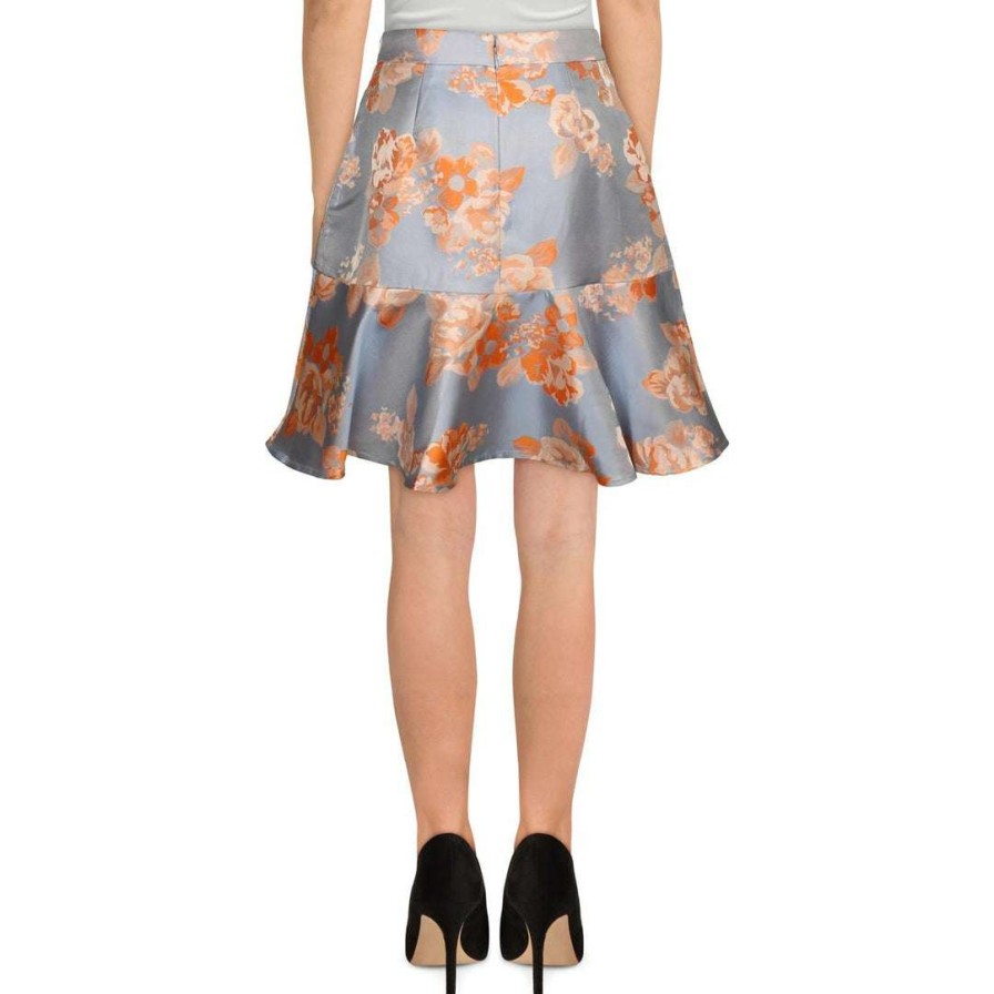 Clothing * | Hutch Womens Floral Jacquard Flounce Skirt Romantic Floral