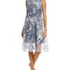 Clothing * | Women Js Collections Poppy A-Line Dress Blue