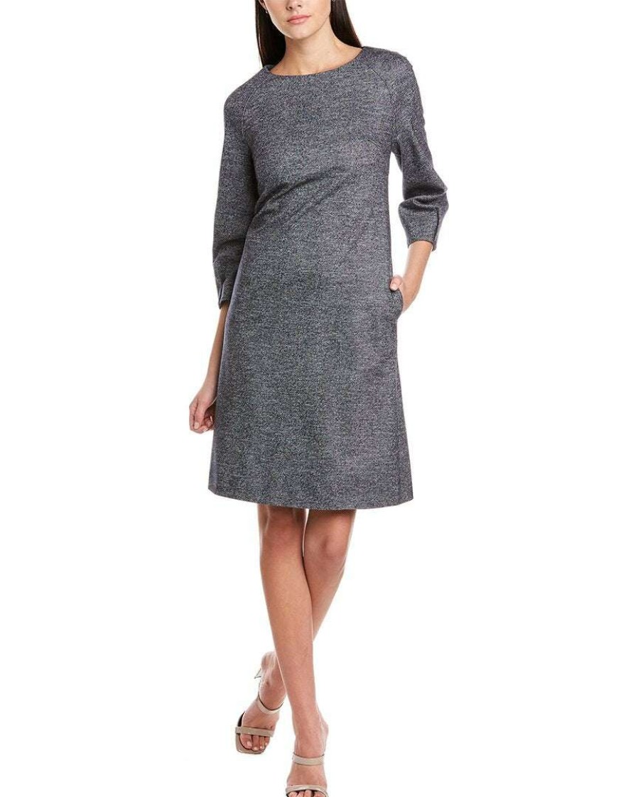 Clothing * | Women Peserico Wool-Blend Shift Dress Grey