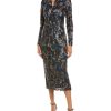 Clothing * | Women Js Collections Margaux Embroidered Midi Dress Brown