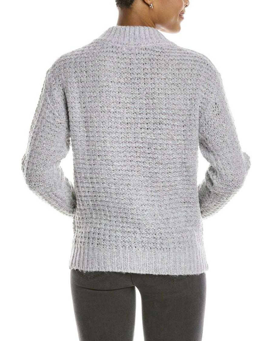 Clothing * | Women Peserico Zip Alpaca & Wool-Blend Sweater Grey