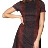 Clothing * | Hutch Womens Snake Mockneck Sheath Dress Copper