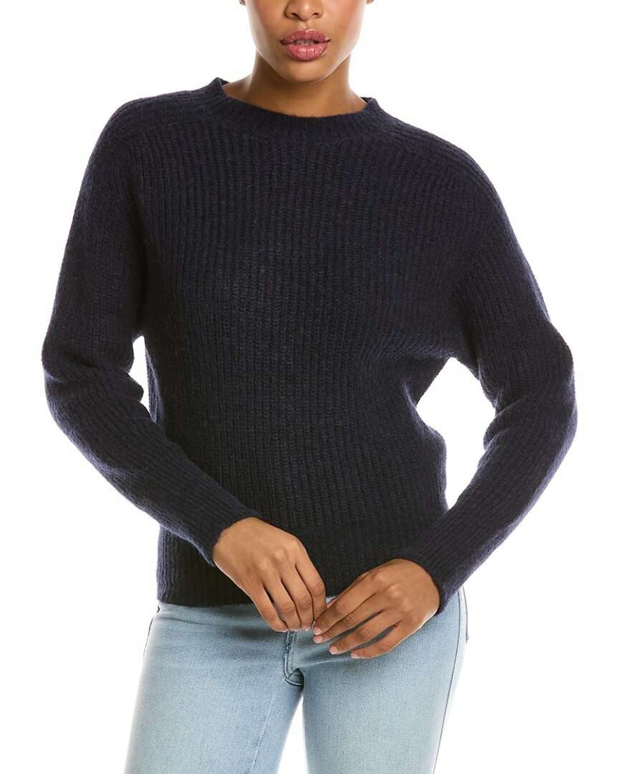 Clothing * | Women Peserico Crewneck Alpaca & Wool-Blend Sweater Blue