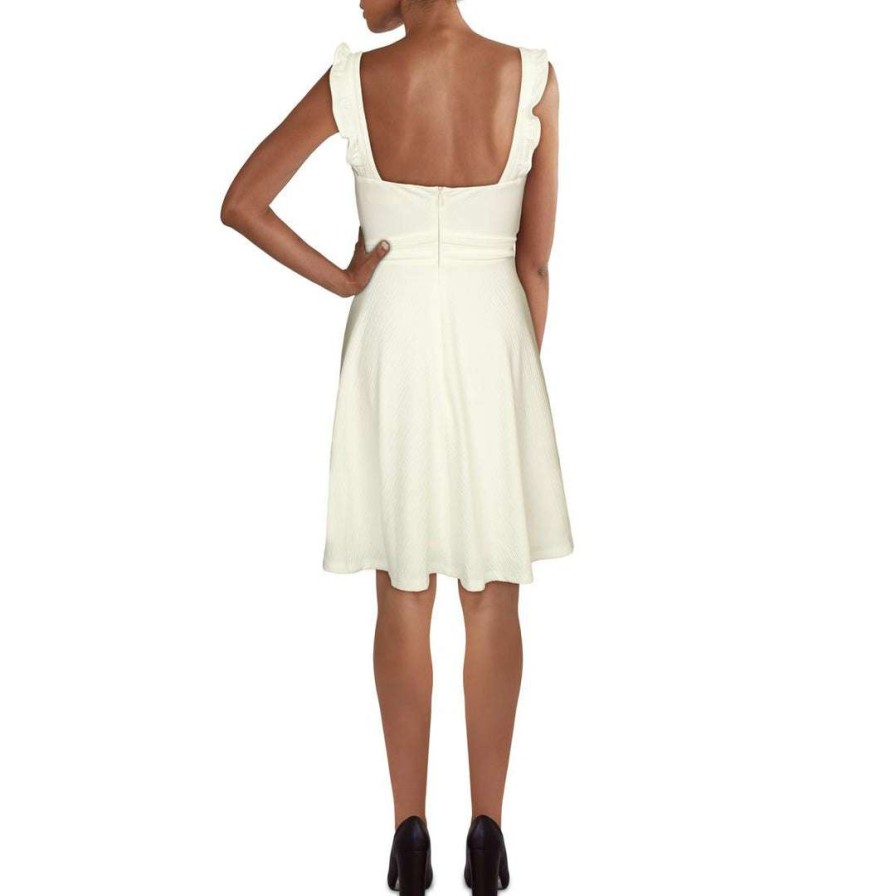 Clothing * | Hutch Womens V-Neck A-Line Fit & Flare Dress White