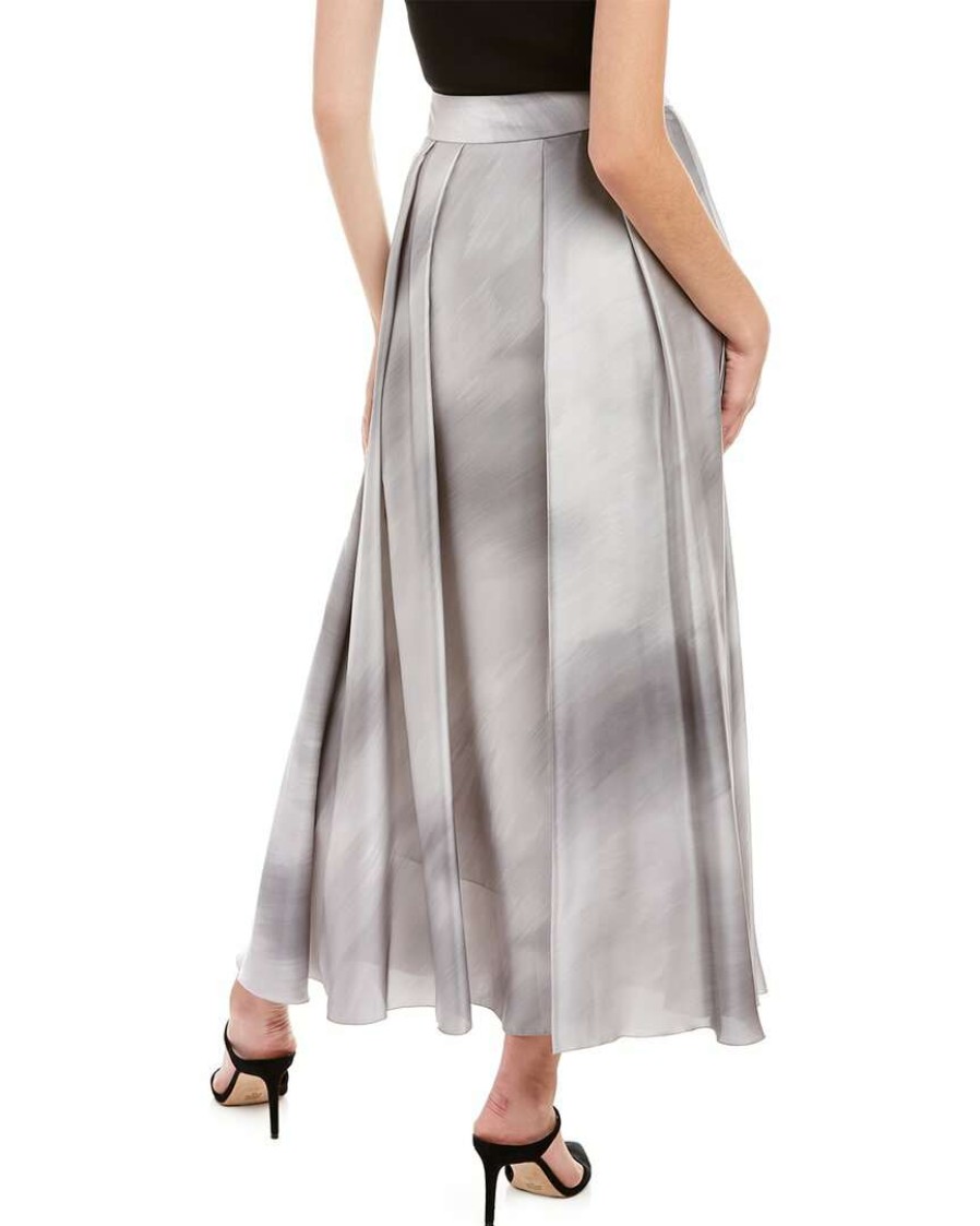 Clothing * | Women Peserico Satin Midi Skirt Grey