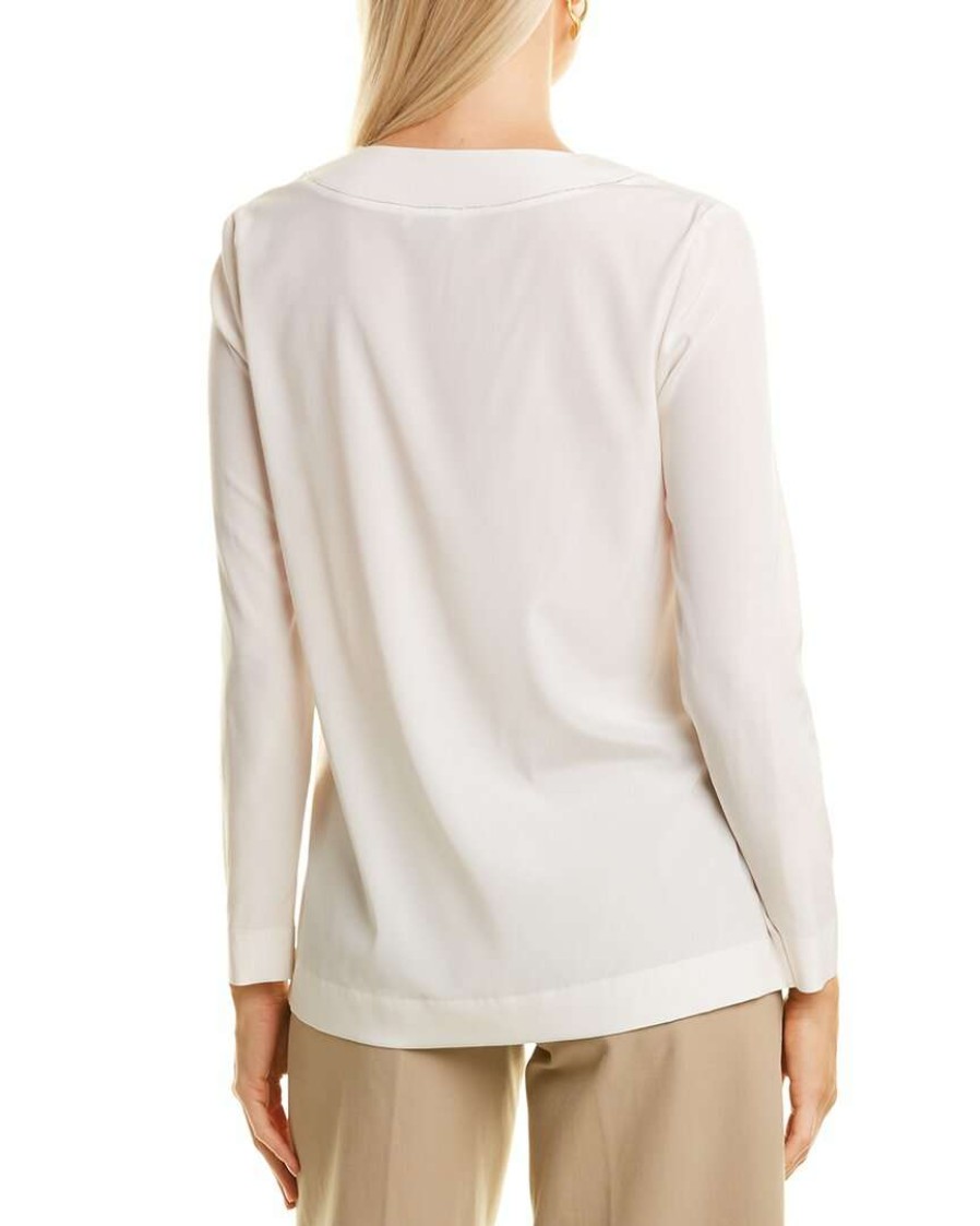 Clothing * | Women Peserico Silk-Blend Blouse White