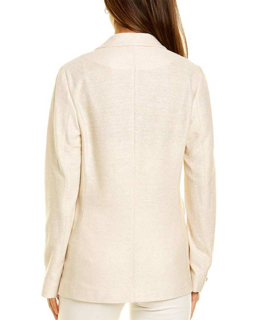 Clothing * | Women Peserico Linen-Blend Jacket White