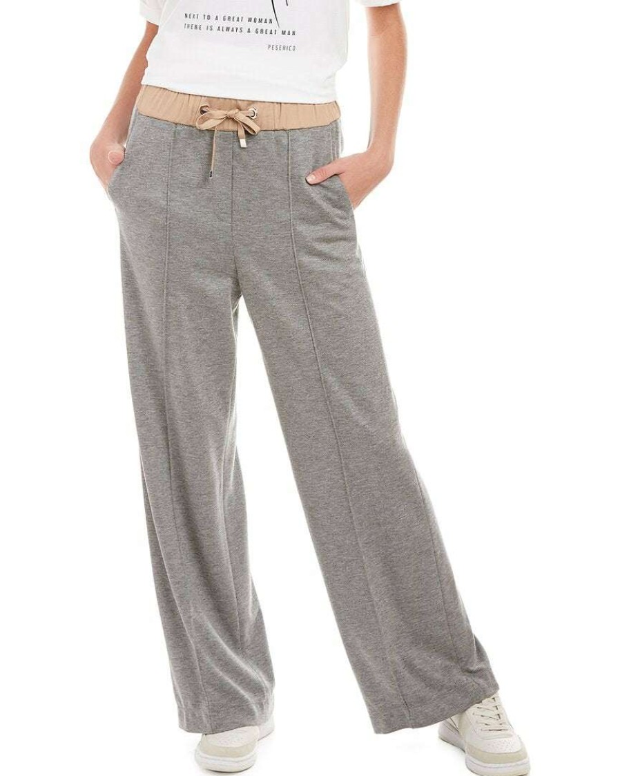 Clothing * | Women Peserico Slim Cut Wool-Blend Trouser Grey