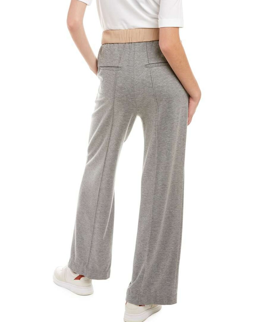 Clothing * | Women Peserico Slim Cut Wool-Blend Trouser Grey