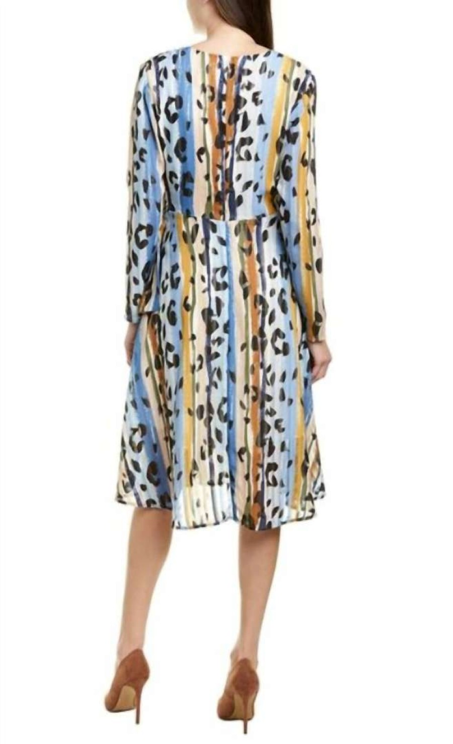 Clothing * | Hutch Women V-Neck Printed Wrap Dress In Blue Multi